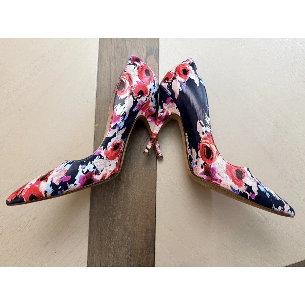 Kate Spade New York Licorice Floral Pointed-Toe Heels 8.5 B